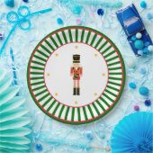 Nutcracker Christmas Plate Red Green and White Papieren Bordje (Feest)