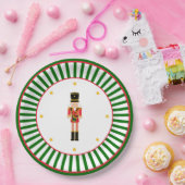 Nutcracker Christmas Plate Red Green and White Papieren Bordje (Feest)