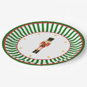Nutcracker Christmas Plate Red Green and White Papieren Bordje (Gekanteld)