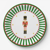 Nutcracker Christmas Plate Red Green and White Papieren Bordje (Voorkant)