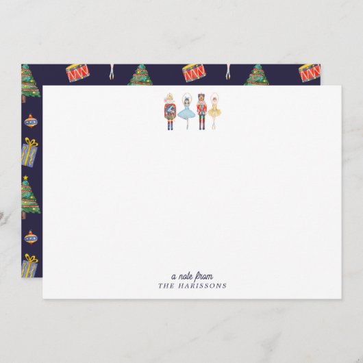 Nutcracker Christmas Stationery Note Card Kaart (Voorkant / Achterkant)