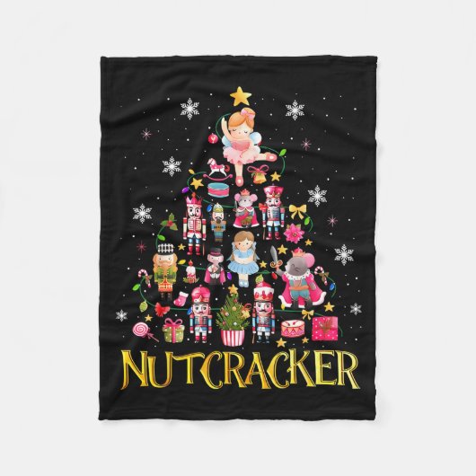 Nutcracker Christmas Tree Ballet Dance Women Kids  Fleece Deken (Voorkant)
