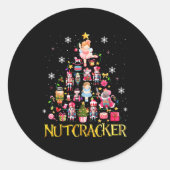 Nutcracker Christmas Tree Ballet Dance Women Kids  Ronde Sticker (Voorkant)