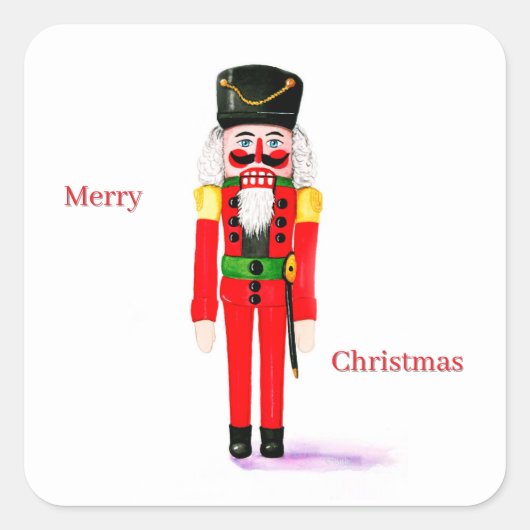 Nutcracker Christmas Vierkante Sticker (Voorkant)