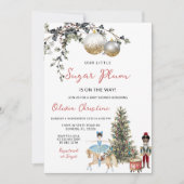 Nutcracker Christmas Winter Ornament Baby Shower Kaart (Voorkant)