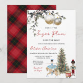 Nutcracker Christmas Winter Ornament Baby Shower Kaart (Voorkant / Achterkant)