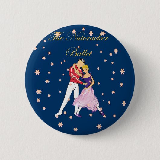 nutcracker-clara en haar prins ronde button 5,7 cm (Voorkant)
