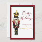Nutcracker Classic Holiday Christmas Red  Feestdagenkaart (Voorkant)