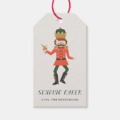 Nutcracker Cocktail "Sending Cheer" Christmas Cadeaulabel (Voorkant)