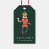Nutcracker Cocktail "Sending Cheer" Christmas Cadeaulabel (Voorkant)