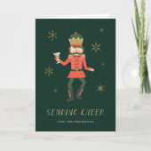 Nutcracker Cocktail "Sending Cheer" Christmas Feestdagen Kaart (Voorkant)