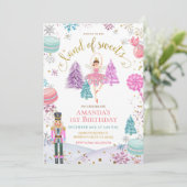 Nutcracker Colorful Snowflakes Land van zoet meisj Kaart (Staand voorkant)