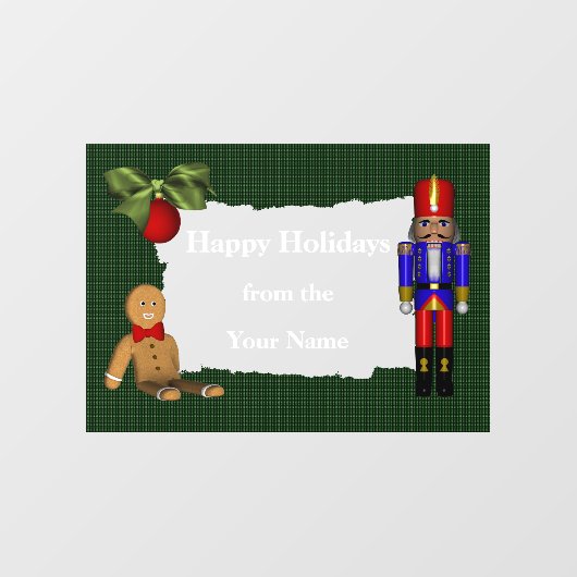 Nutcracker Cookie Kerstfeestdag - Gepersonaliseerd Raamsticker (Vel)