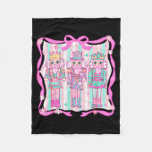 Nutcracker Coquette Nk Bow Xmas Holiday Merry Chri Fleece Deken (Voorkant)