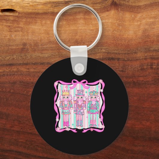 Nutcracker Coquette Nk Bow Xmas Holiday Merry Chri Sleutelhanger (Voorkant)