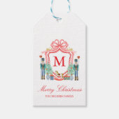 Nutcracker Crest Monogram Aangepaste Kerstcadeauta Cadeaulabel (Voorkant)