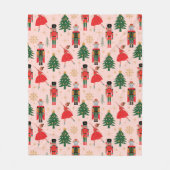 Nutcracker Cute Pink kerst Fleece Deken (Voorkant)