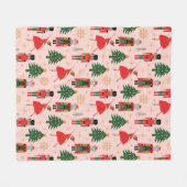 Nutcracker Cute Pink kerst Fleece Deken (Voorkant (Horizontaal))