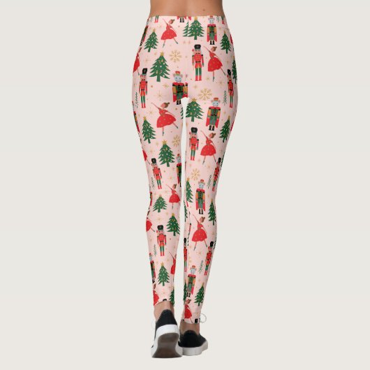 Nutcracker Cute Pink kerst Leggings (Achterkant)