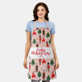 Nutcracker Cute Pink kerst Schort (Gedragen)