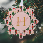 Nutcracker Cute Roze kerstpapier Ornament Kaart<br><div class="desc">Notenkraker Schattige Roze Kerst Wrapping Papier Ornament Kaart</div>