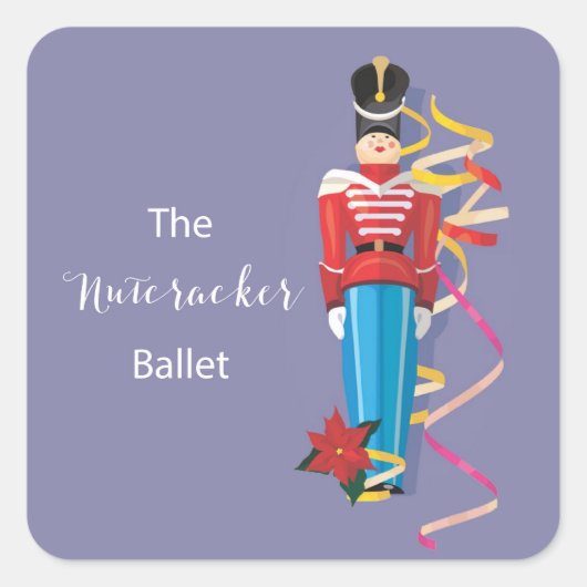 Nutcracker Dance Ballet Performance Gefeliciteerd Vierkante Sticker (Voorkant)