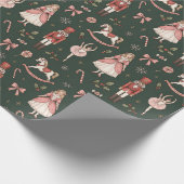 Nutcracker  Elegant Ballet Christmas Cadeaupapier (Hoek)