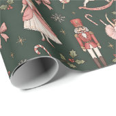 Nutcracker  Elegant Ballet Christmas Cadeaupapier (Rol Hoek)