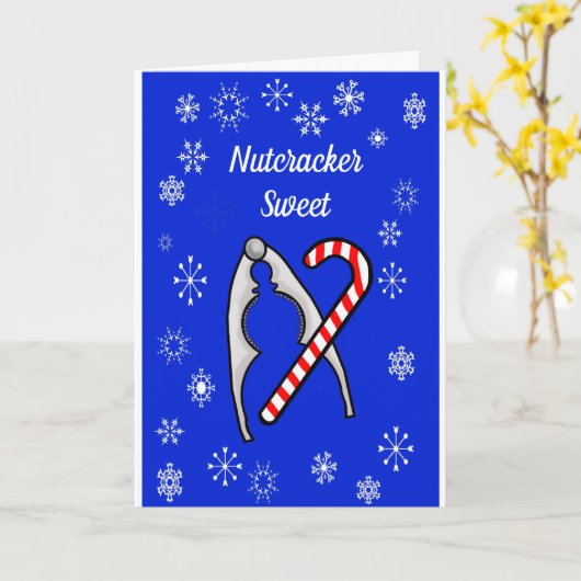 Nutcracker en Candy Cane-kerstkaart Kaart (Gele Bloem)