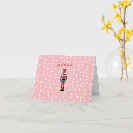 Nutcracker Fa La La La La Kerst Koffiemok Kaart (Gele Bloem)