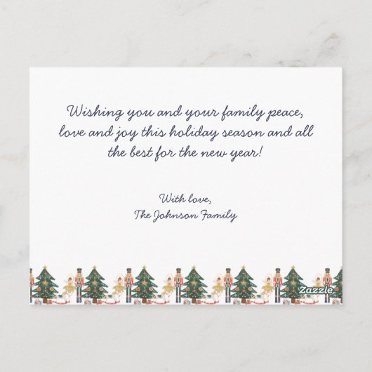 Nutcracker Foto kerstfeestdag Kaart (Achterkant)