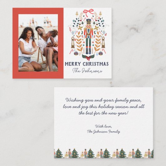 Nutcracker Foto kerstfeestdag Kaart Notitiekaartje (Voorkant / Achterkant)