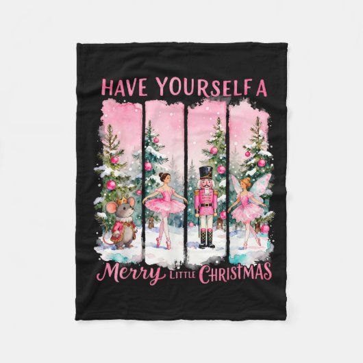 Nutcracker Friends Snow Globe Nk Coquette Bow Chri Fleece Deken (Voorkant)