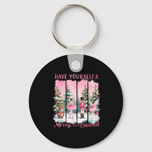 Nutcracker Friends Snow Globe Nk Coquette Bow Chri Sleutelhanger (Voorkant)