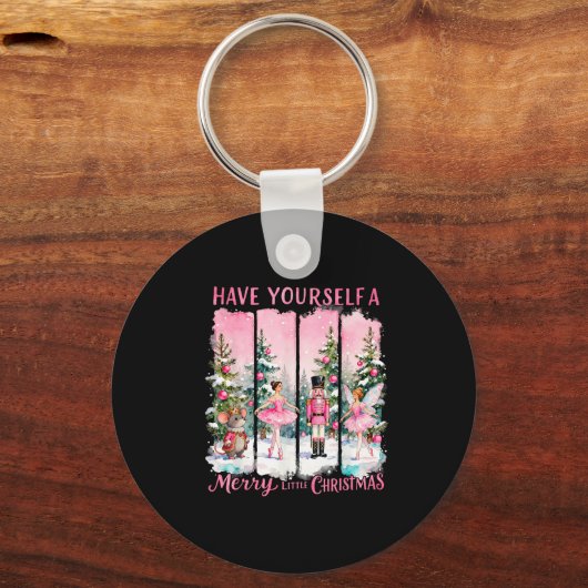 Nutcracker Friends Snow Globe Nk Coquette Bow Chri Sleutelhanger (Voorkant)