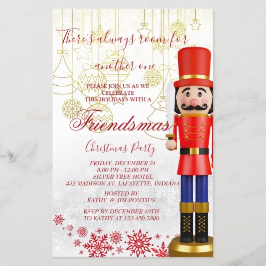 Nutcracker Friendsmas - Uitnodiging voor kerstfees Flyer (Voorkant)