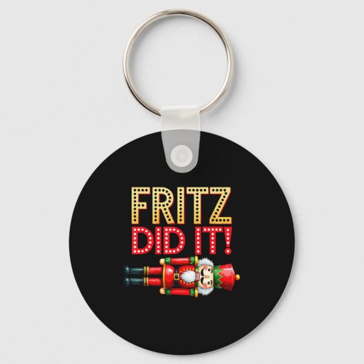Nutcracker Fritz Did It Clara Funny Christmas Ball Sleutelhanger (Voorkant)