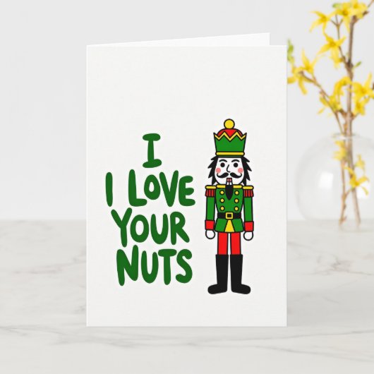 Nutcracker Funny I Love Your Nuts Card Kaart (Gele Bloem)