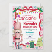Nutcracker girl Christmas birthday invite. Kaart (Voorkant)