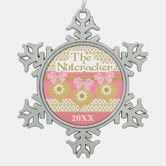 Nutcracker Gold Tin Sneeuwvlok Ornament (Voorkant)