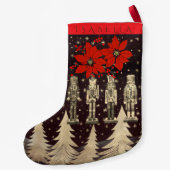 Nutcracker Golden Christmas Trees Poinsettia Kleine Kerstsok (Achterkant)