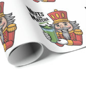 Nutcracker Holding Matcha Latte Grappige Noten Voo Cadeaupapier (Rol Hoek)
