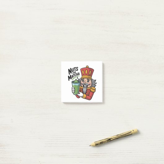 Nutcracker Holding Matcha Latte Grappige Noten Voo Post-it® Notes (Op bureau)