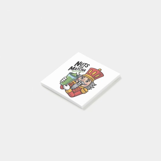 Nutcracker Holding Matcha Latte Grappige Noten Voo Post-it® Notes (Schuin)