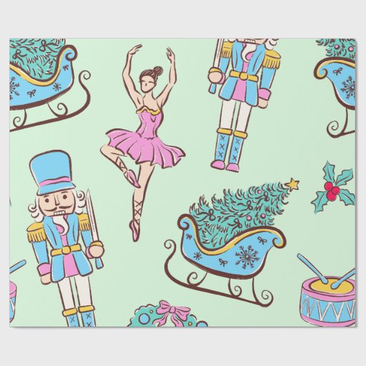 Nutcracker Holiday Ballet Cadeaupapier (Vlak)