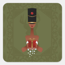 Nutcracker Holiday Gift Kerstmis Vierkante Sticker