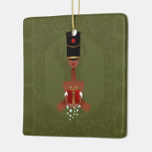 Nutcracker Holiday Gift kerstversier Square Keramisch Ornament (Links)