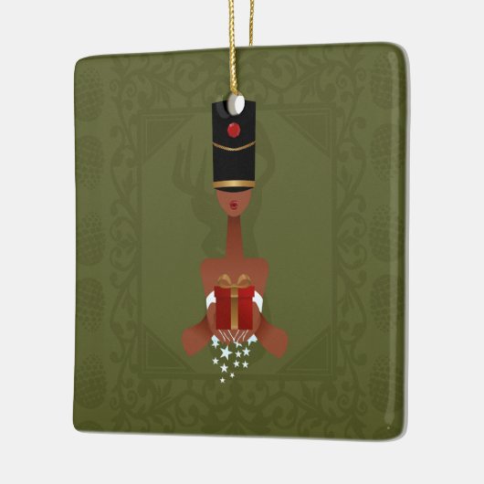 Nutcracker Holiday Gift kerstversier Square Keramisch Ornament (Links)