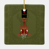 Nutcracker Holiday Gift kerstversier Square Keramisch Ornament (Achterkant)
