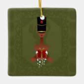 Nutcracker Holiday Gift kerstversier Square Keramisch Ornament (Voorkant)
